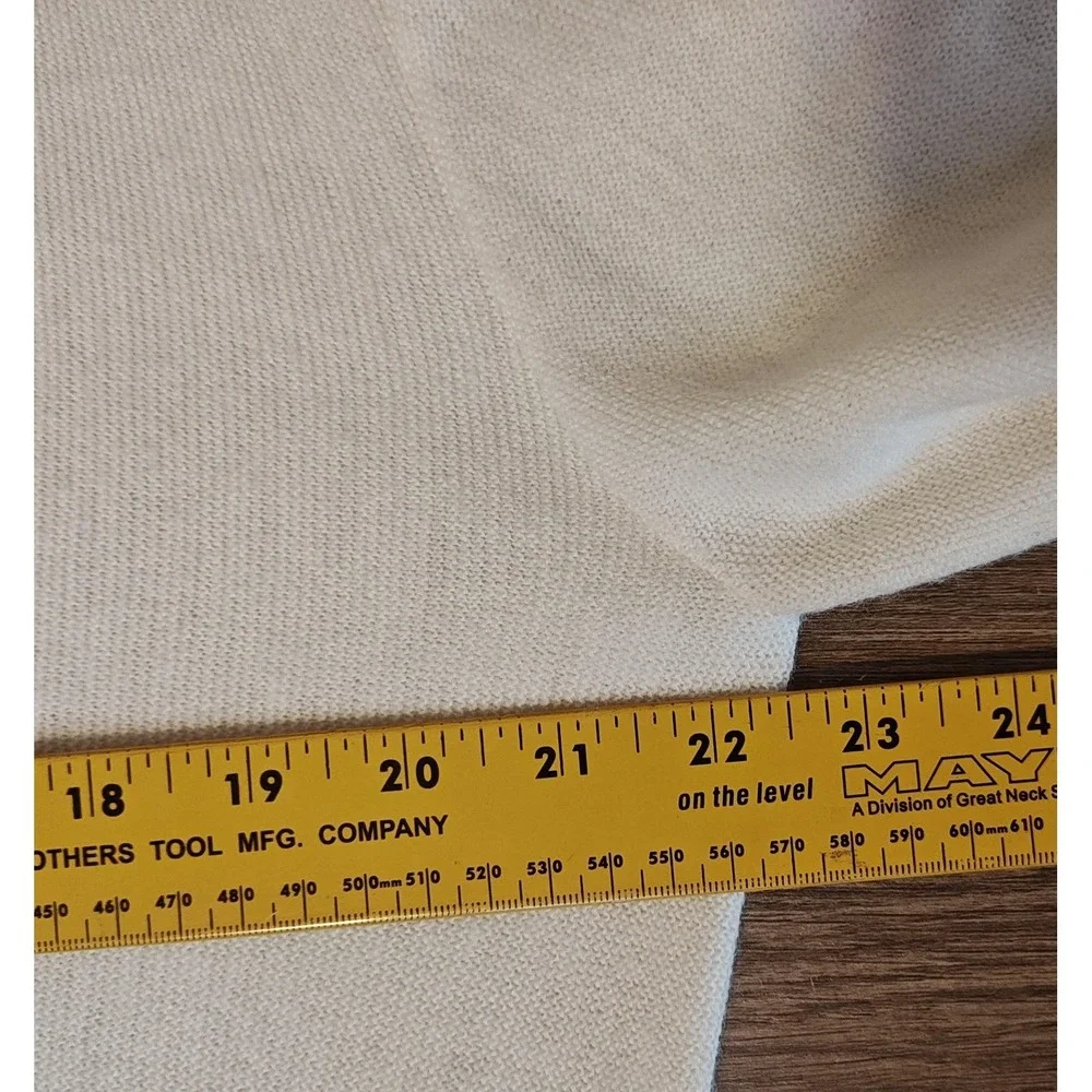 Jantzen Cardigan Sweater Mens Large White V Neck Button Front‎ Made in USA Golf
